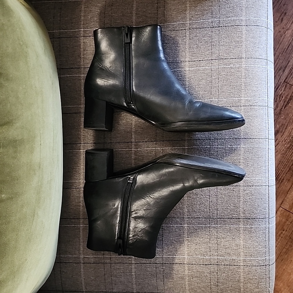 VIA SPIGA VINTAGE Y2K Black Leather Ankle Boots 37.5 7 Minimalist Industrial - Picture 10 of 17